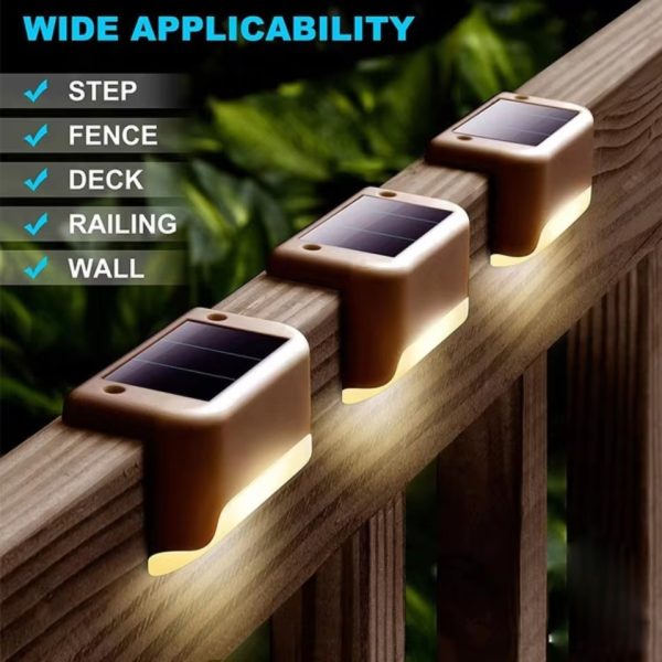 Pack Of 4 Solar Deck Lights Outdoor Step Fence Lights - Image 6