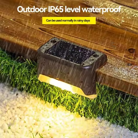 Pack Of 4 Solar Deck Lights Outdoor Step Fence Lights - Image 5