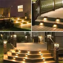 Pack Of 4 Solar Deck Lights Outdoor Step Fence Lights - Image 4