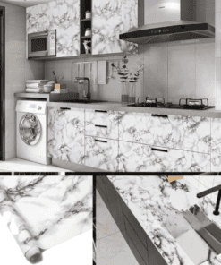 Self Adhesive White Marble Sheet Sticker For Kitchen