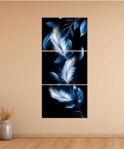 Set Of 3 Leaf Art Wooden Frames For Wall Decoration